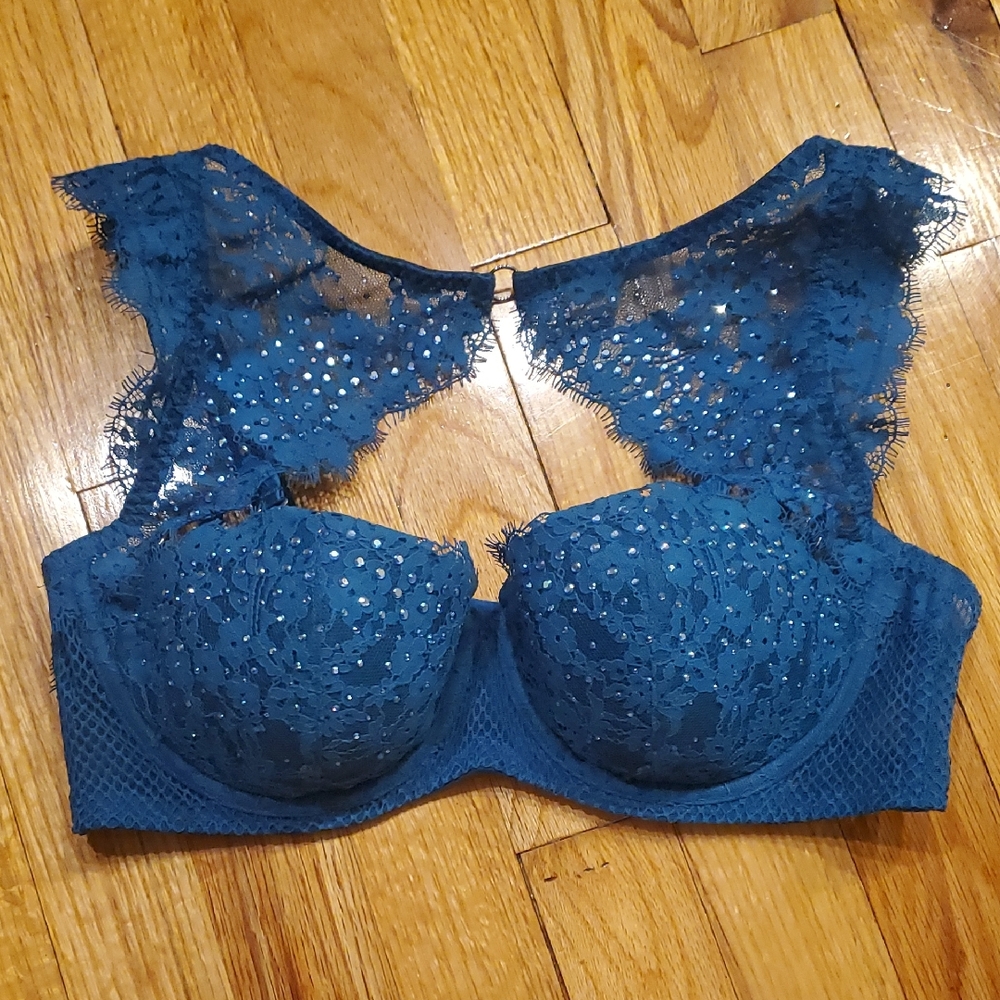 Blue Rhinestone VS Bra